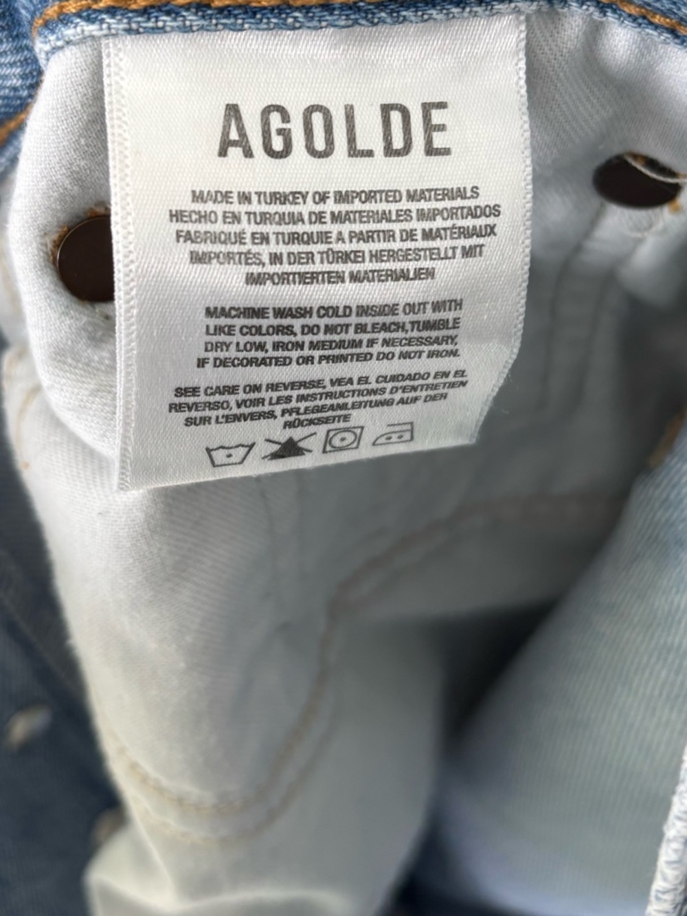 Agolde Light Wash Wide Leg Flare Jeans - Picture 10 of 12
